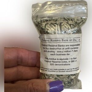 FEDERAL RESERVE BANK OF DALLAS SHREDDED CURRENCY SOUVENIR COLLECTIBLE MONEY $80